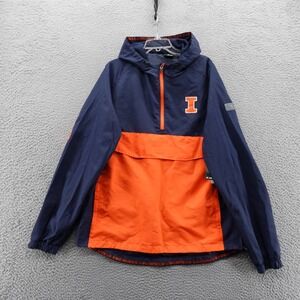 Colosseum Illinois Fighting Illini Blue Orange Anorak Jacket‎ Men Large NEW